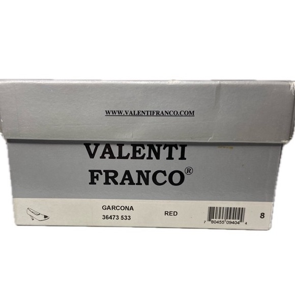 VALENTI FRANCO Garcona Sparkly Red Slip-On Heels LeatherSoles Sz 8M - Picture 10 of 10